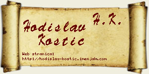 Hodislav Kostić vizit kartica